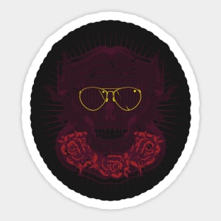 Skull With Sunglasses Sticker